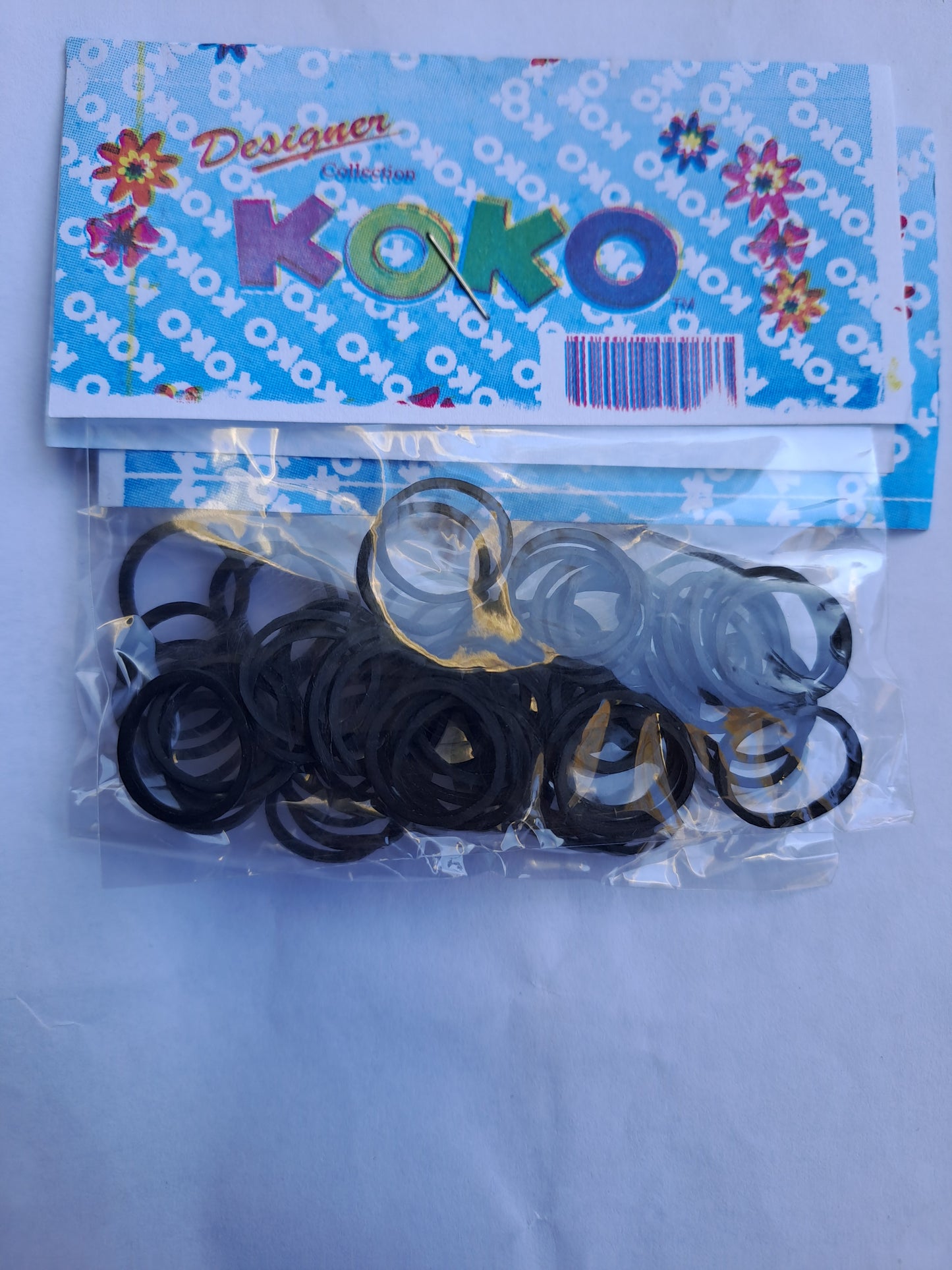 KOKO Elasticini 35 circa Neri  per treccine e dreadlocks.  Super Resistente e non si rompe mai.  Circa 30 elasticini