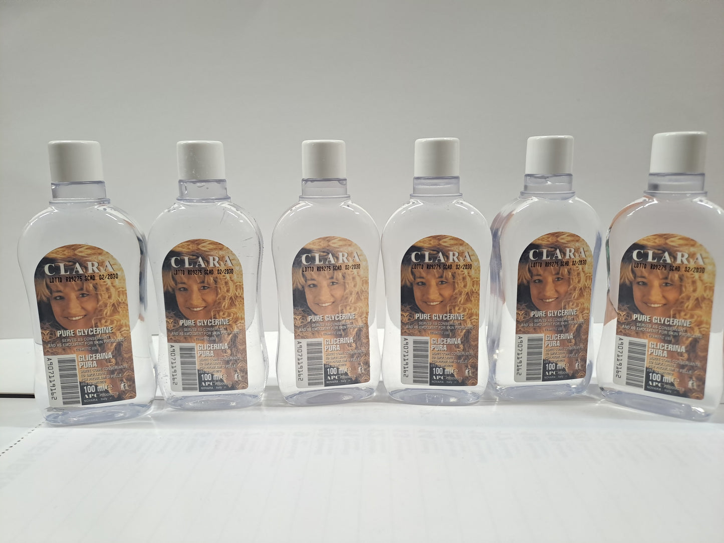 Clara Pure Glycerine 6×100ml Made in Italy - Pack da 6