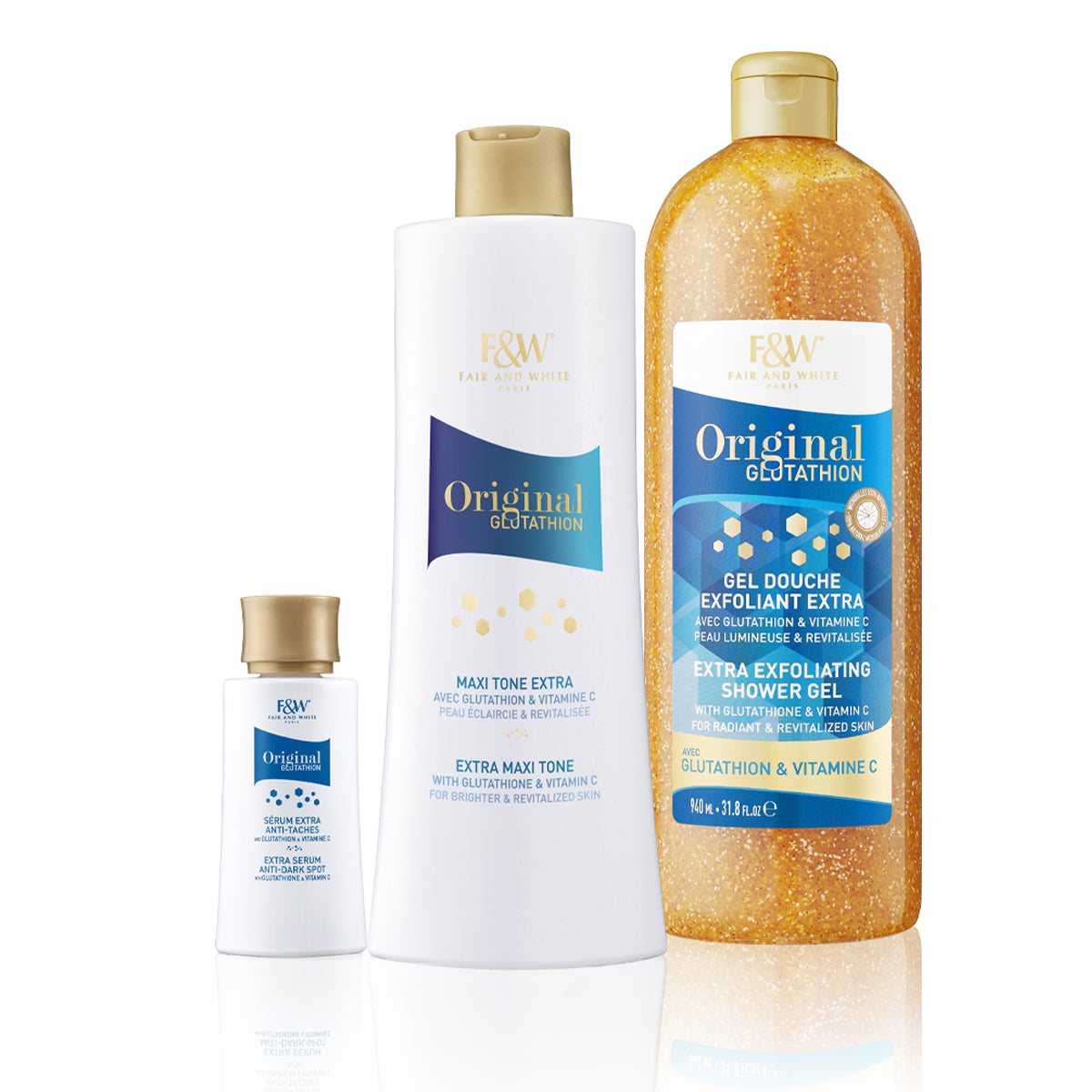Fair & White  ORIGINAL GLUTATHION ANTI-SPOTS BODY ROUTINE PACK OF 3 PRODUCTS