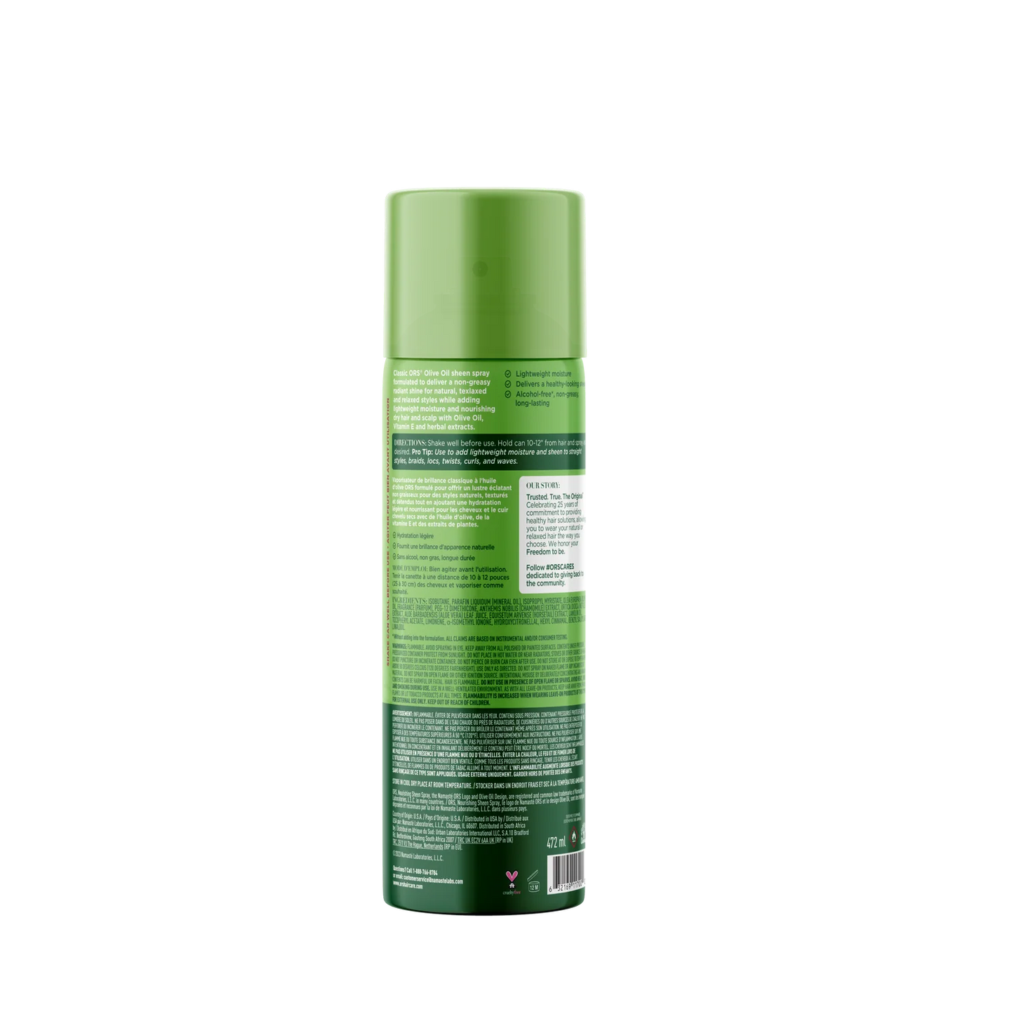 ORS Olive Oil Nourishing Sheen Spray alcohol free  472 ml- 332g ( 11.07 oz )