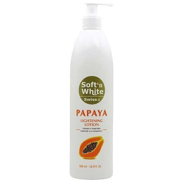 Swiss Soft'n White Papaya Lightening Lotion 500ml 16.9 fl. oz